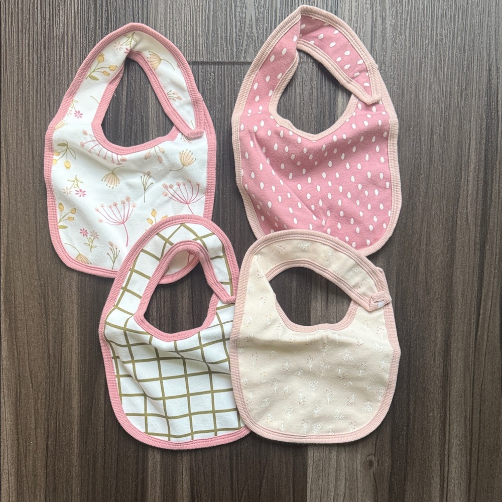 Cloud Island Pink and Cream Baby Bib Collection